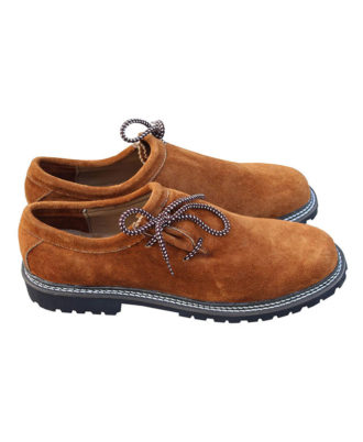 Brown suede motorcycle riding shoes with lace-up design by Zaid Sports
