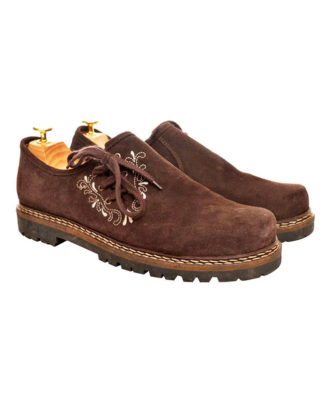 Brown suede motorcycle riding shoes with rugged sole by Zaid Sports