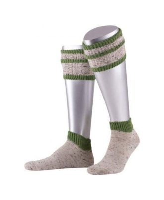 Traditional Bavarian knee high socks with green stripes by Zaid Sports