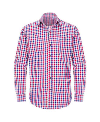 Multicolor checkered Bavarian Trachten shirt with denim style by Zaid Sports
