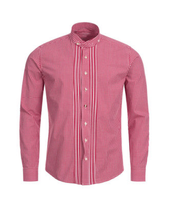 Red checkered Bavarian Trachten shirt slim fit by Zaid Sports