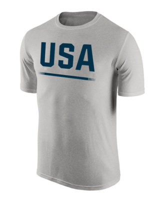 Zaid Sports custom grey sports t-shirt with USA print for men, breathable athletic wear for training and casual use